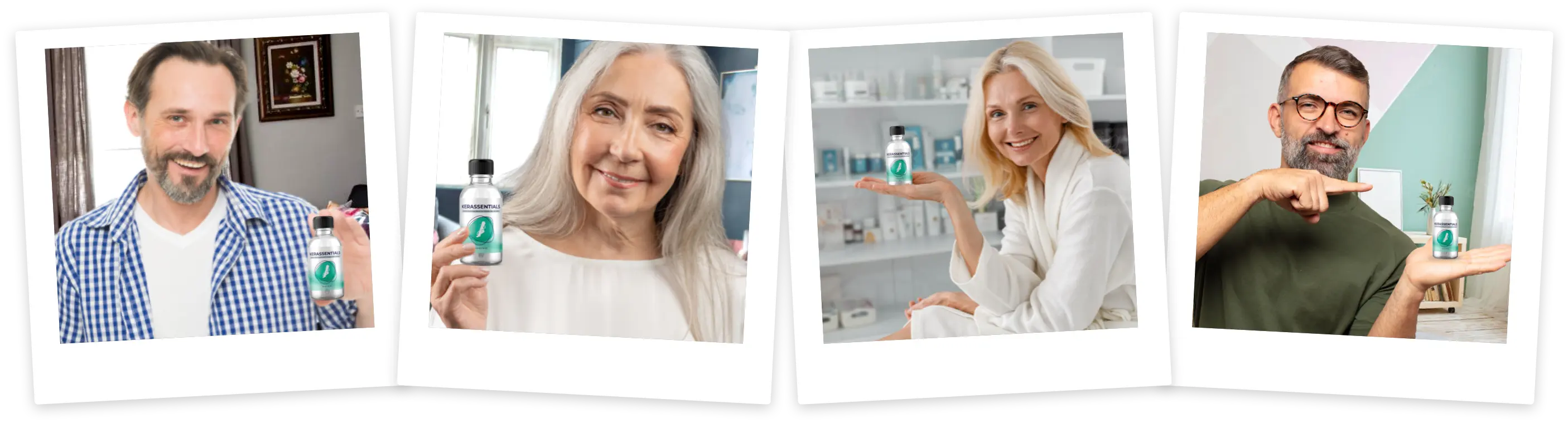 Satisfied Kerassentials customers with clear healthy nails